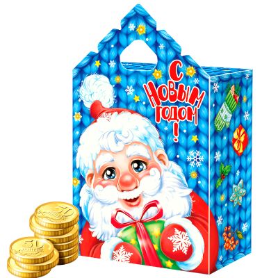 Детский подарок на Новый Год в картонной упаковке весом 300 грамм по цене 155 руб